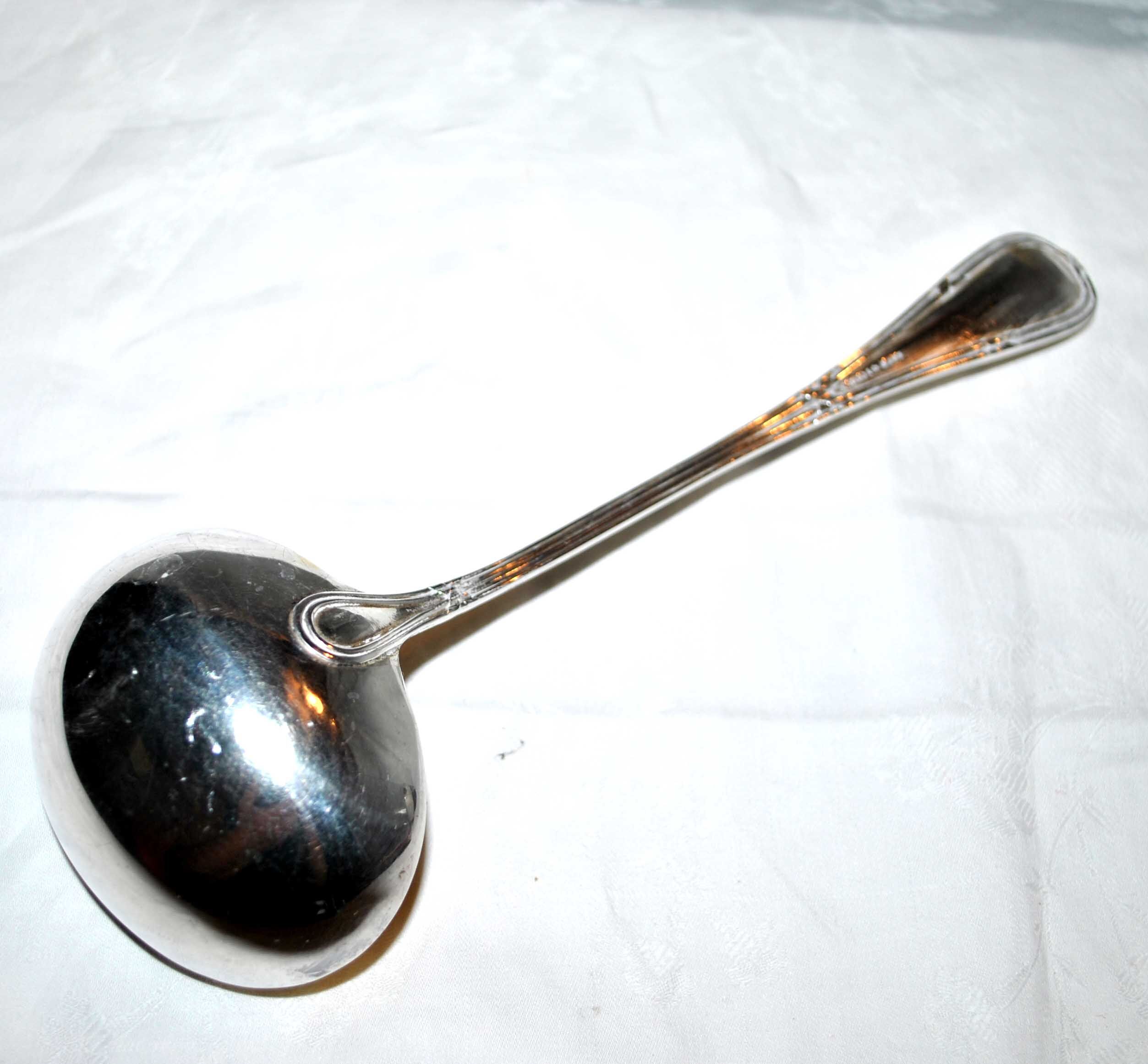 Old ladle in solid silver 800 - german sauce spoon 1890-1900