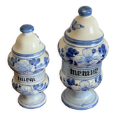 2 pots apothecary linden mint