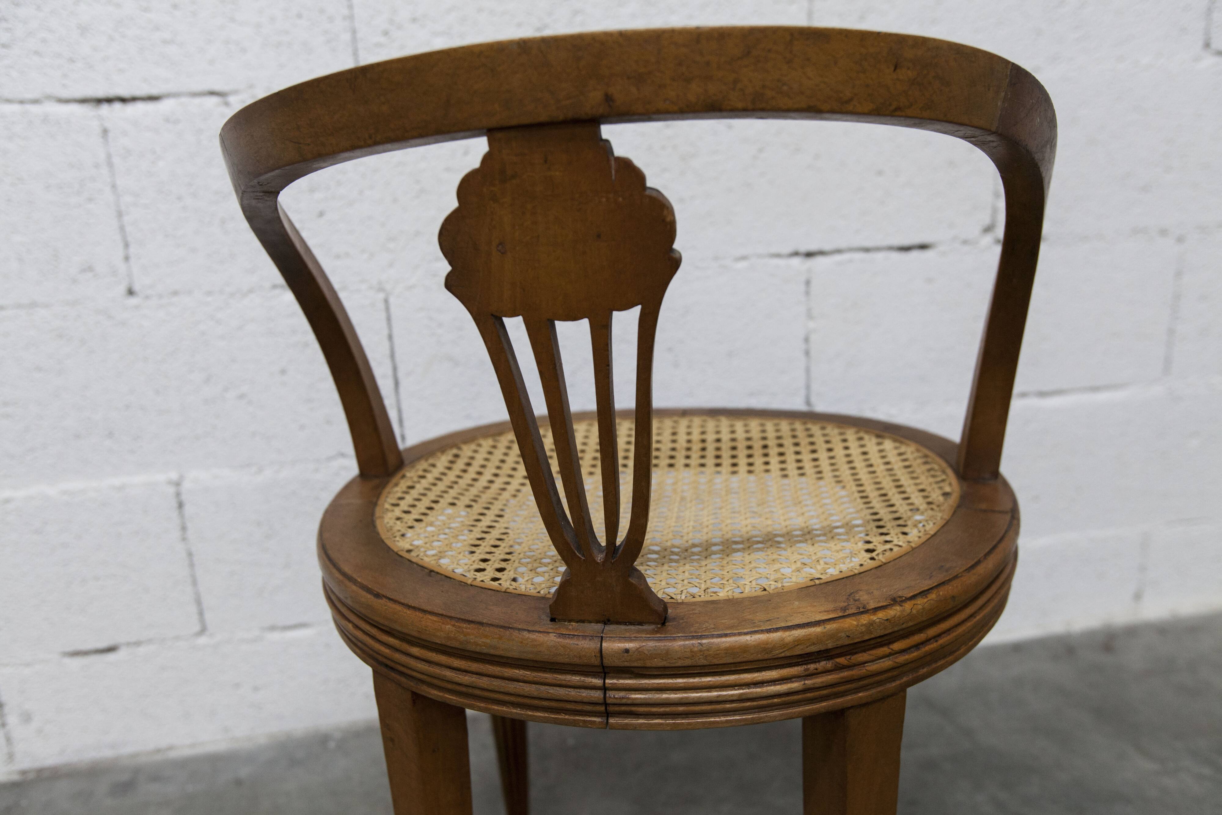 Vintage Louis XVI style chair – Cane seat, lyre-shaped back