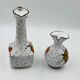 Pair of vintage hand-painted Italian floral vases