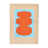 Collage abstrait - Bao - h811 - bleu et orange - signé Eawy