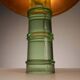 Lampe de table en verre avec abat-jour orange