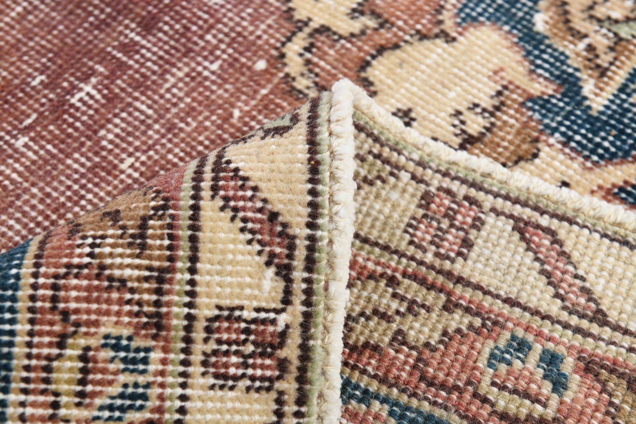 Terracotta Tones Pastel Decorative Vintage Persian Rug, 238x357 Cm