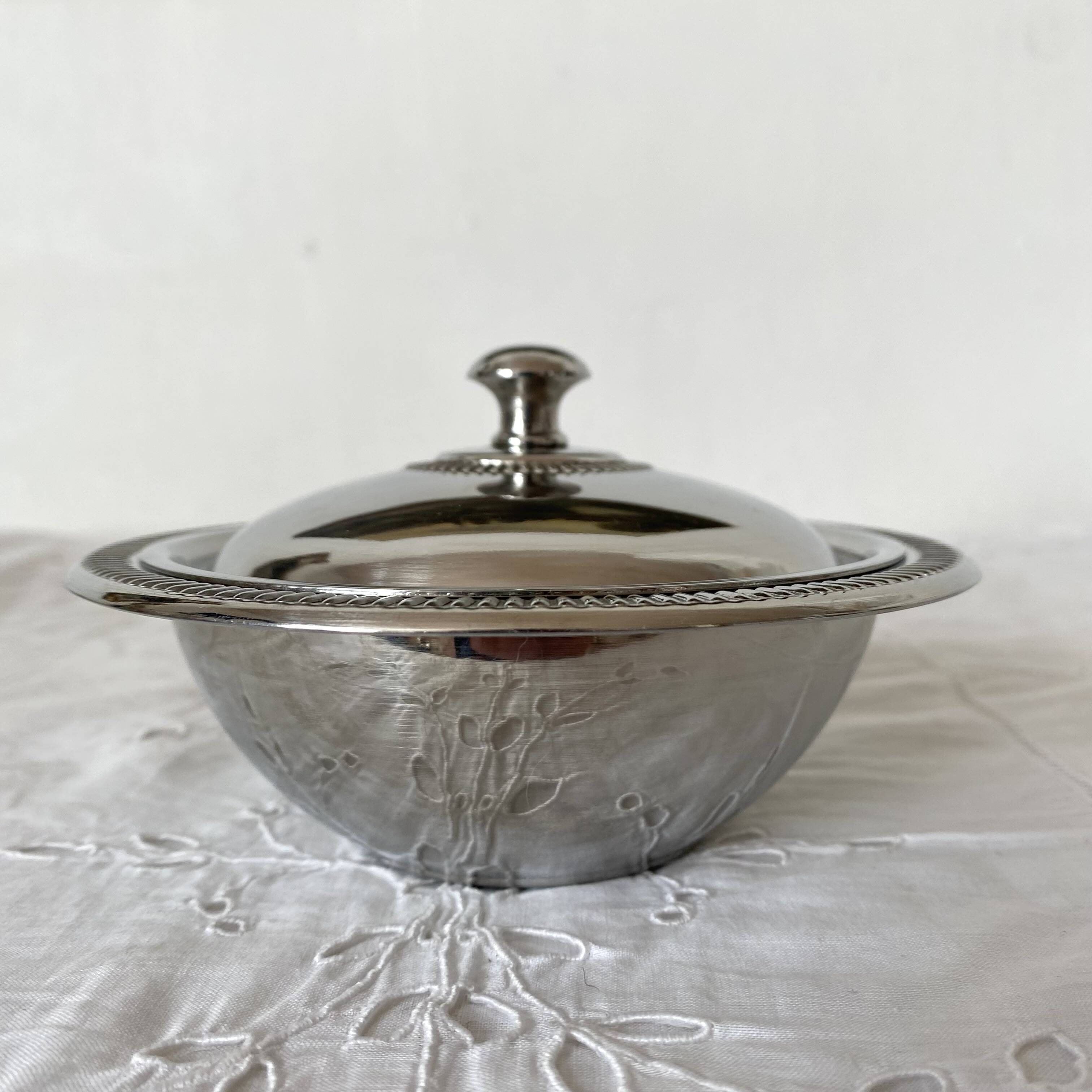 Stainless steel sugar bowl