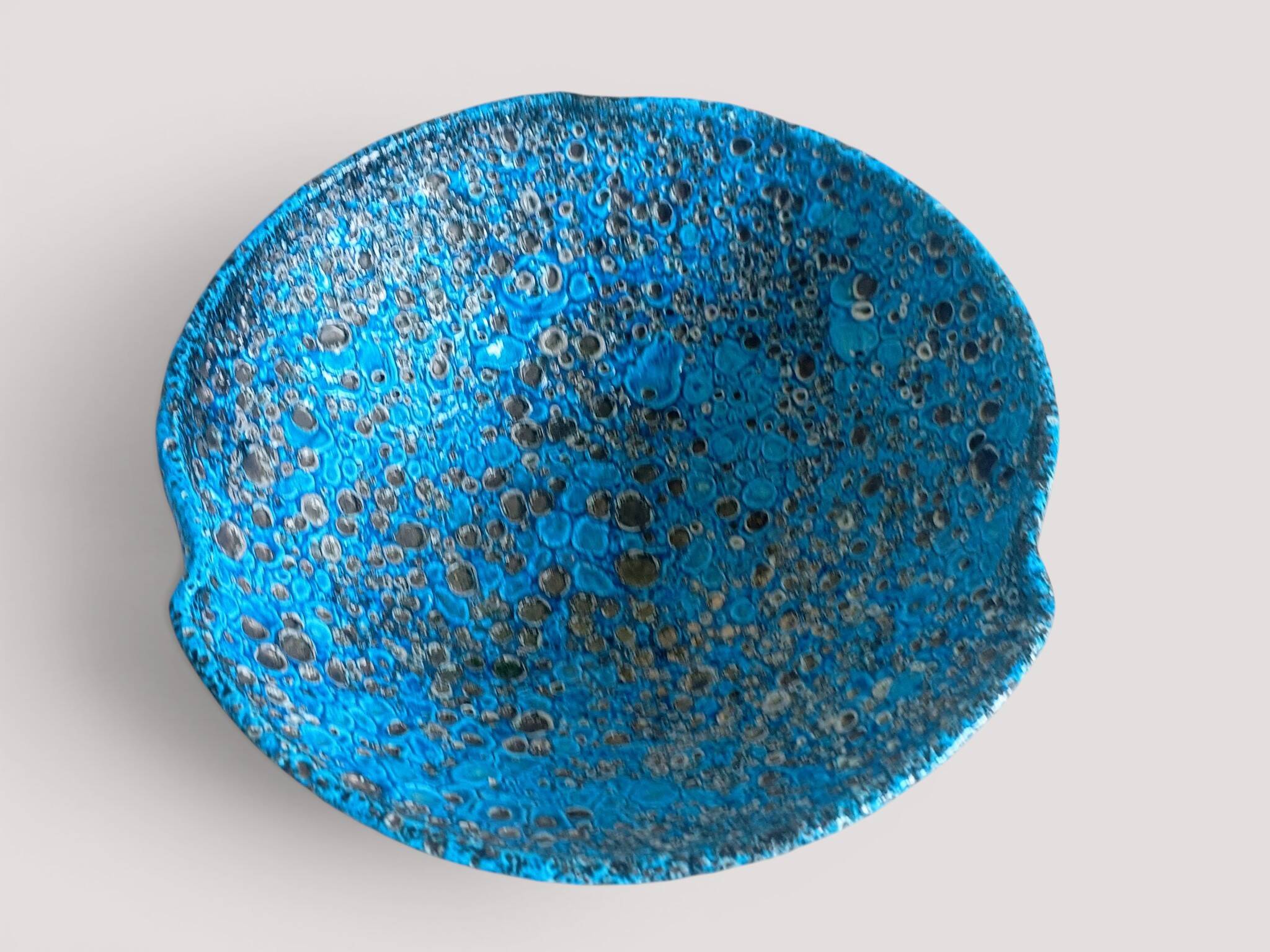Turquoise ceramic fruit bowl by Charles Cart Vallauris, circa the 1960s.