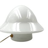 Space age Set of 2 opaline glass table Lamps, Italy 1970s