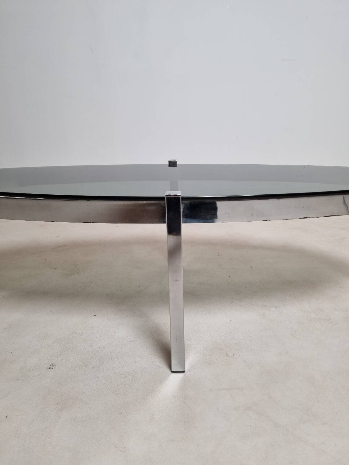 Vintage chrome and smoked glass coffee table