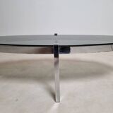 Vintage chrome and smoked glass coffee table