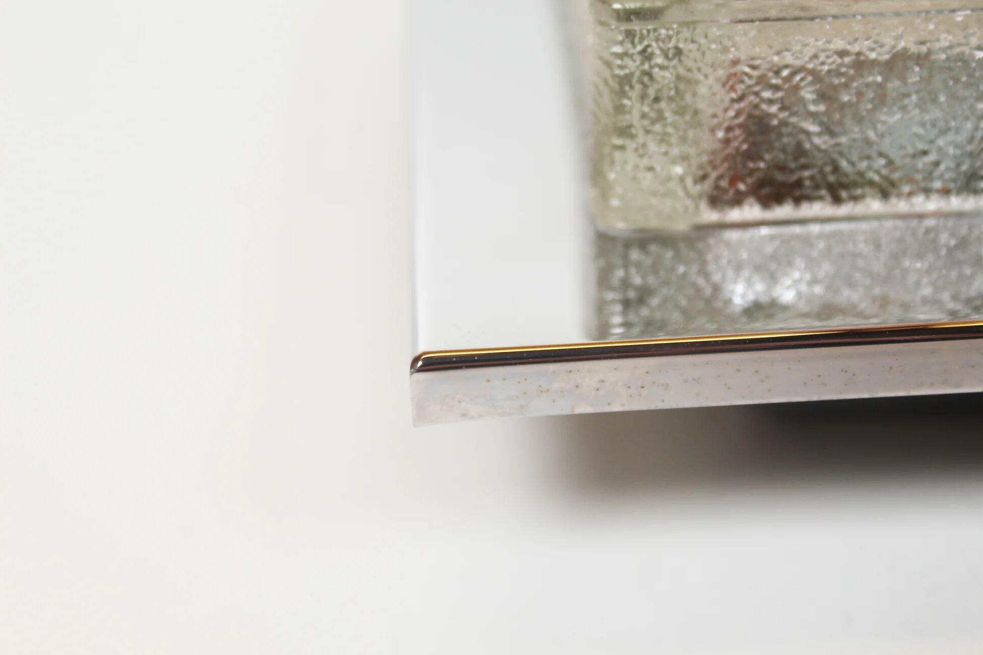 Single 1970s brutalist glass wall sconce by Hillebrand