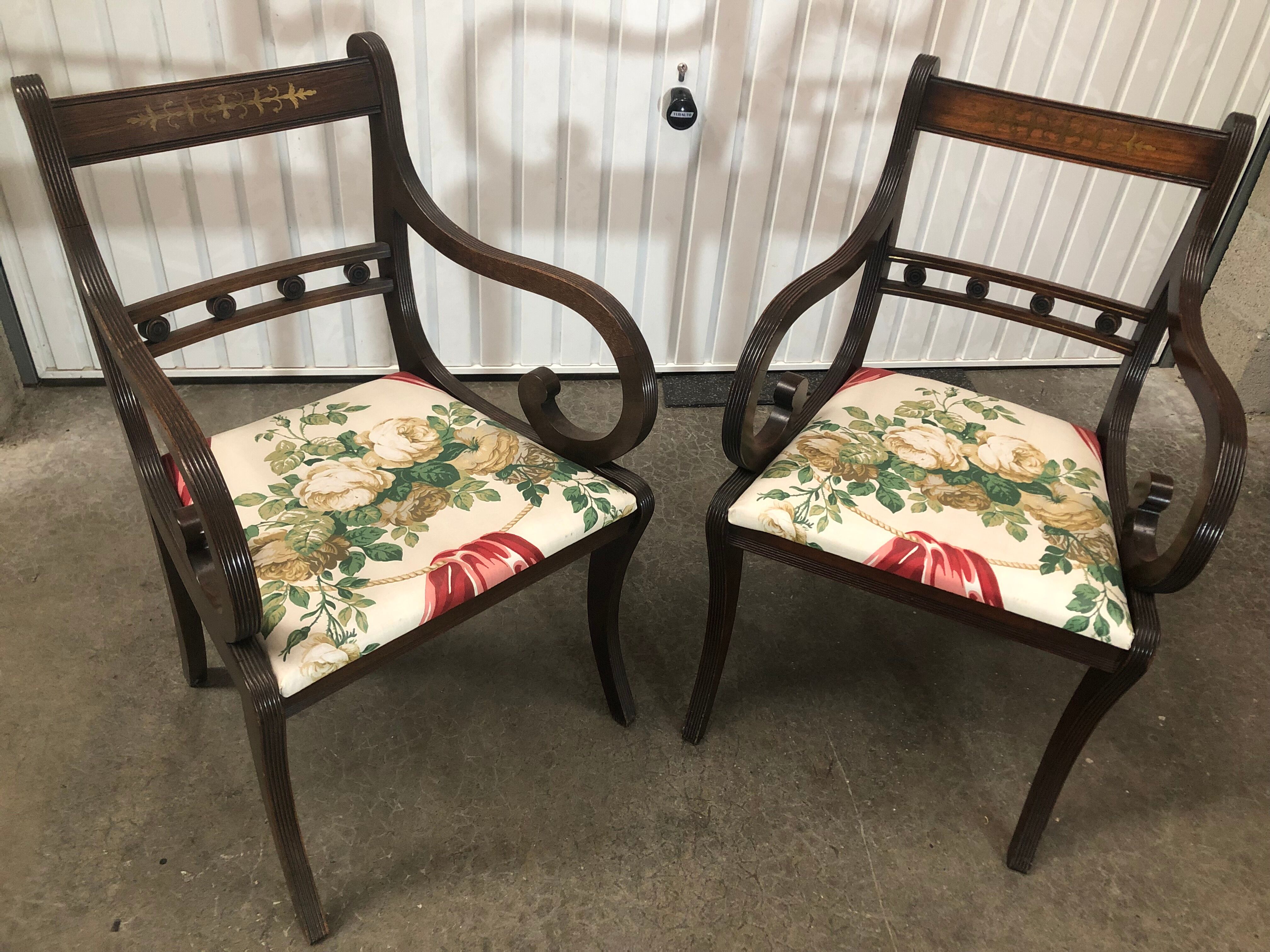 Pair of english bridge chairs