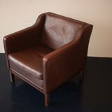 Armchair in natural leather, Denmark, 1960s