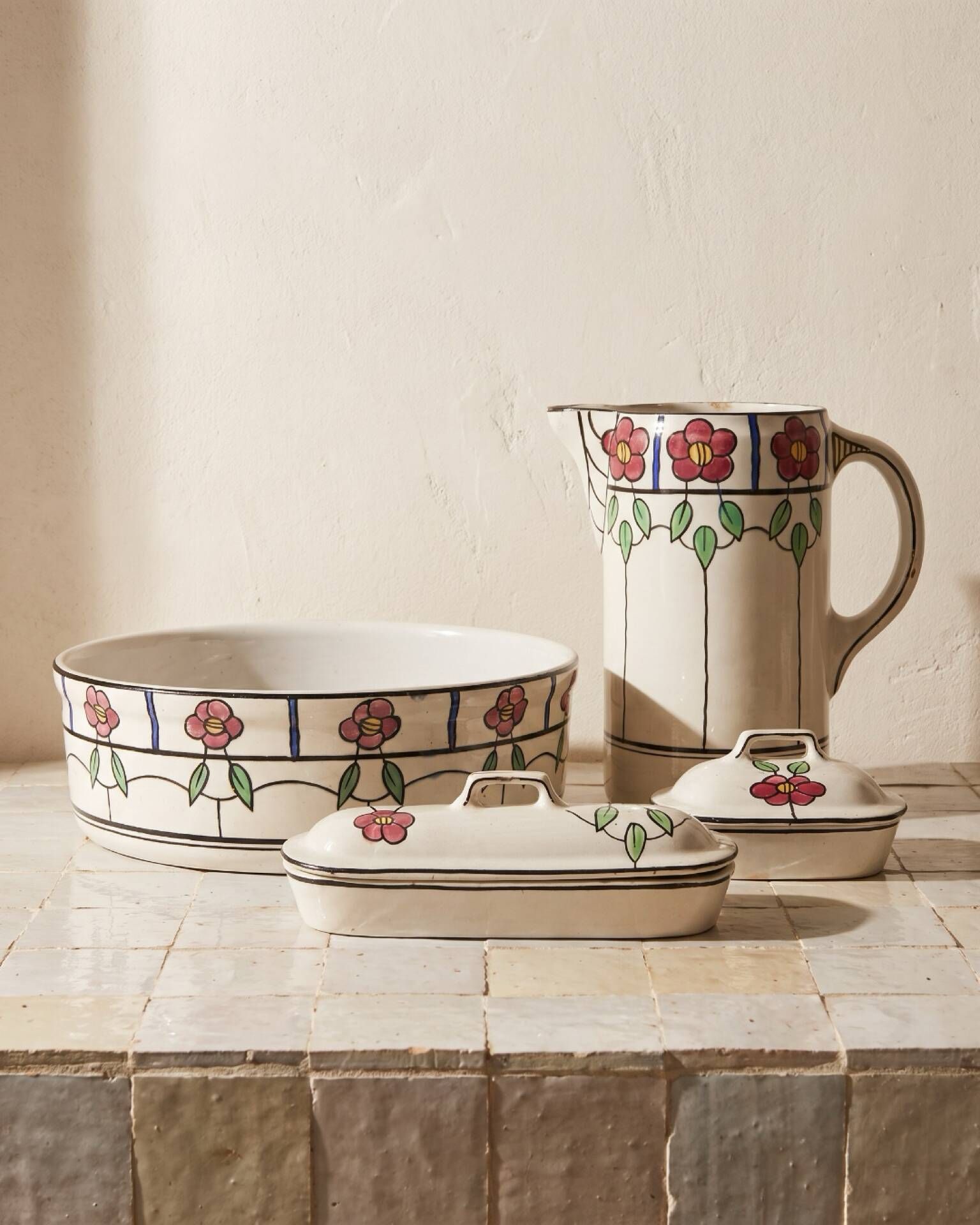 Belgian Art Nouveau ensemble A.M.C. Wasmuël – 4 pieces
