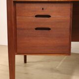 Vintage desk by Wilhelm Renz in double-sided teak, 1960s