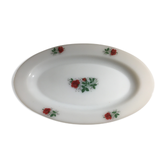 Oval dish Arcopal pattern Red Roses 23x36cm