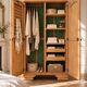 Parisian Art Deco wardrobe, renovated with raw wood.