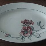 Oval earthenware dish Saint Amand Simone decor from the 50s