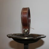 Cendrier jean pierre ryckaert design fer forgé et cuir