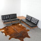 Suite of 4 low chairs or sofa 1950 vintage