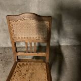 Vintage rattan wicker oak chair