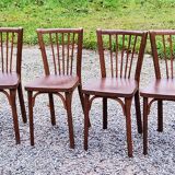 Set of 4 Baumann bistro chairs from the 50s stamped