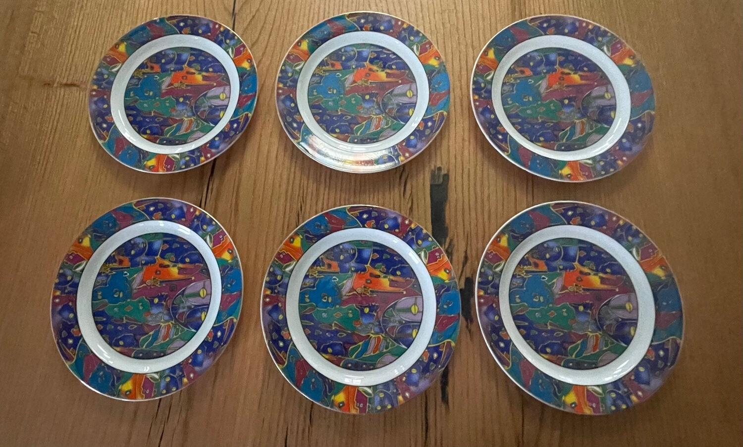 6 SO FRENCH designer plates, Galion decor