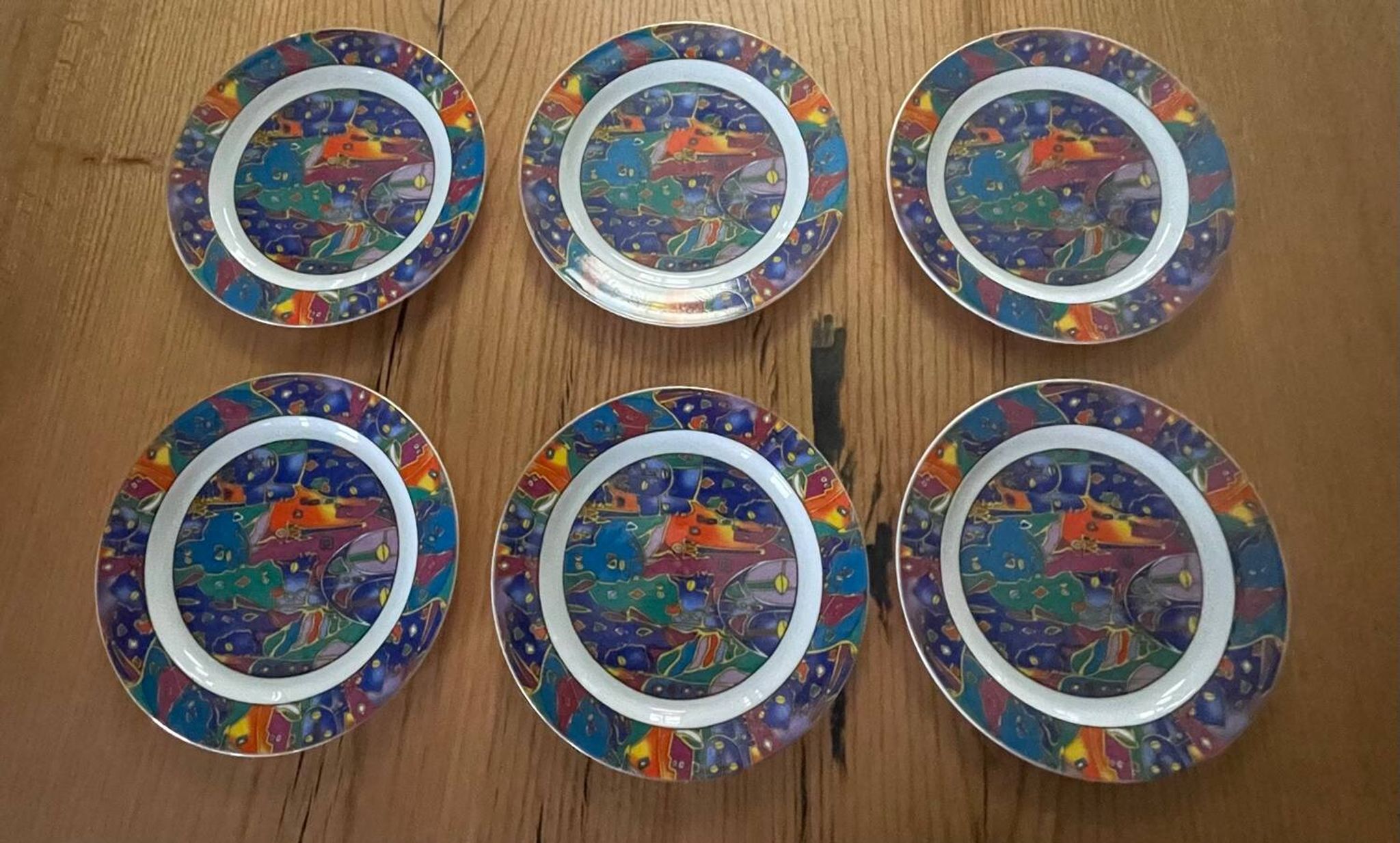 6 SO FRENCH designer plates, Galion decor