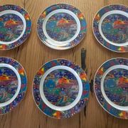 6 SO FRENCH designer plates, Galion decor