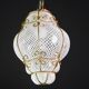 Venini Amazing Venetian Lantern in Murano Reticello Glass, 1950s