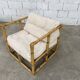 60s bamboo bench and armchair