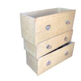 Antique vertical cabin trunk – 109 cm – parchment interior