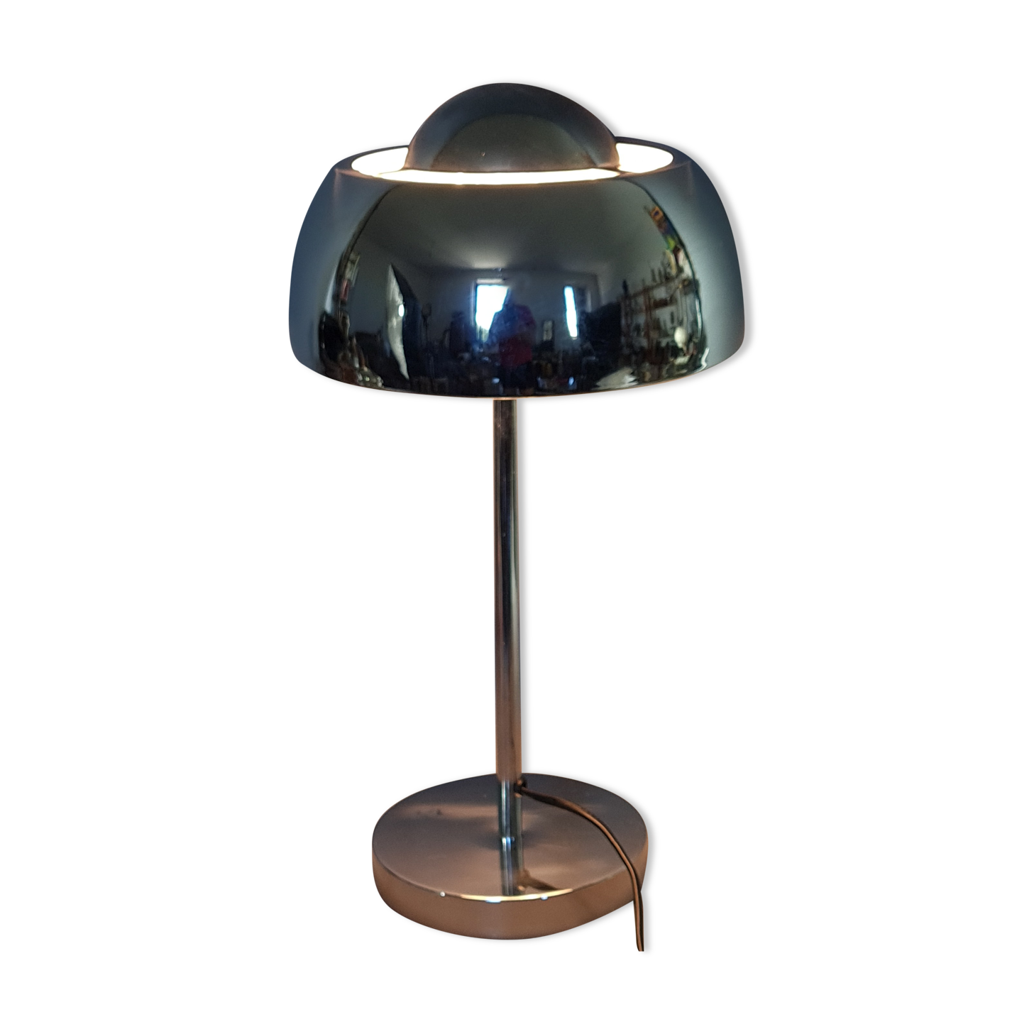 Lampe de table métal chromé vintage 70s SB