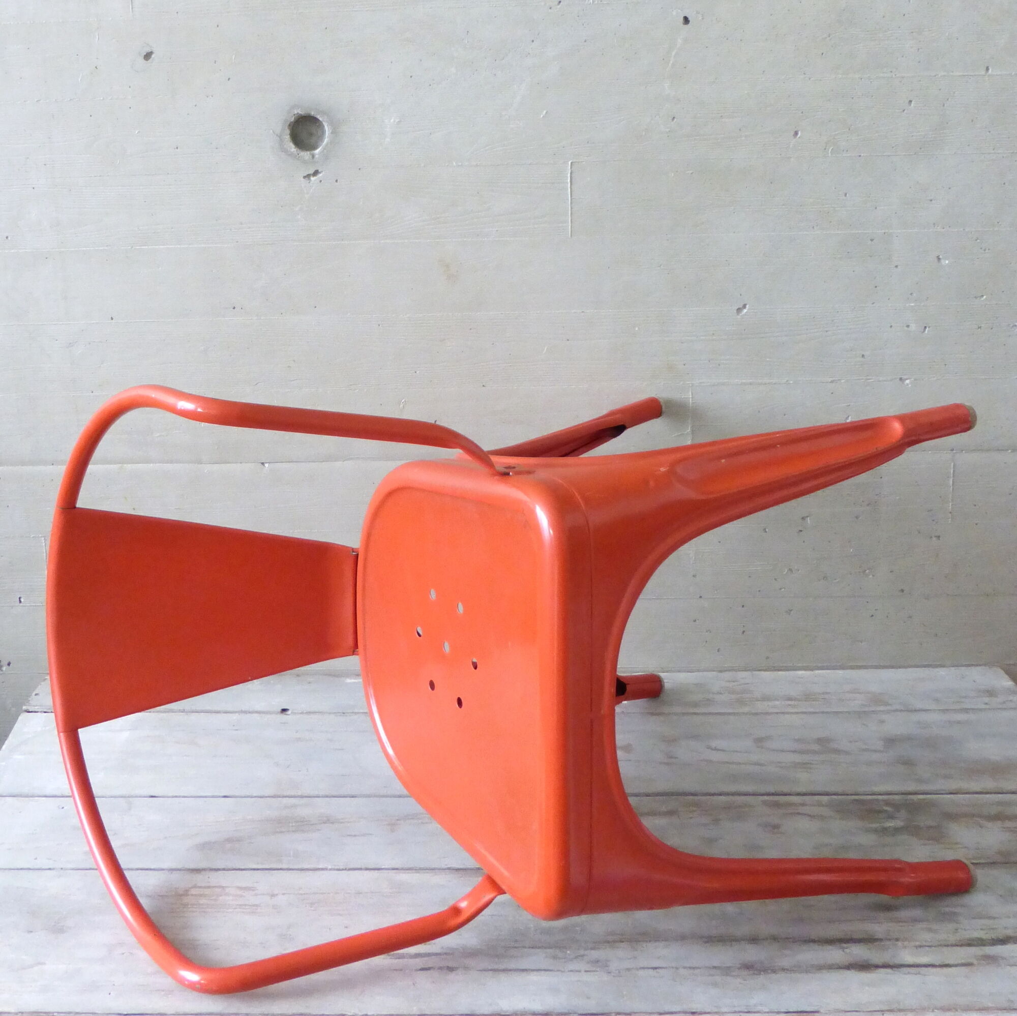 Pair of chairs A 56 - Tolix - Jean Pauchard - 1950-70 - vermilion Red