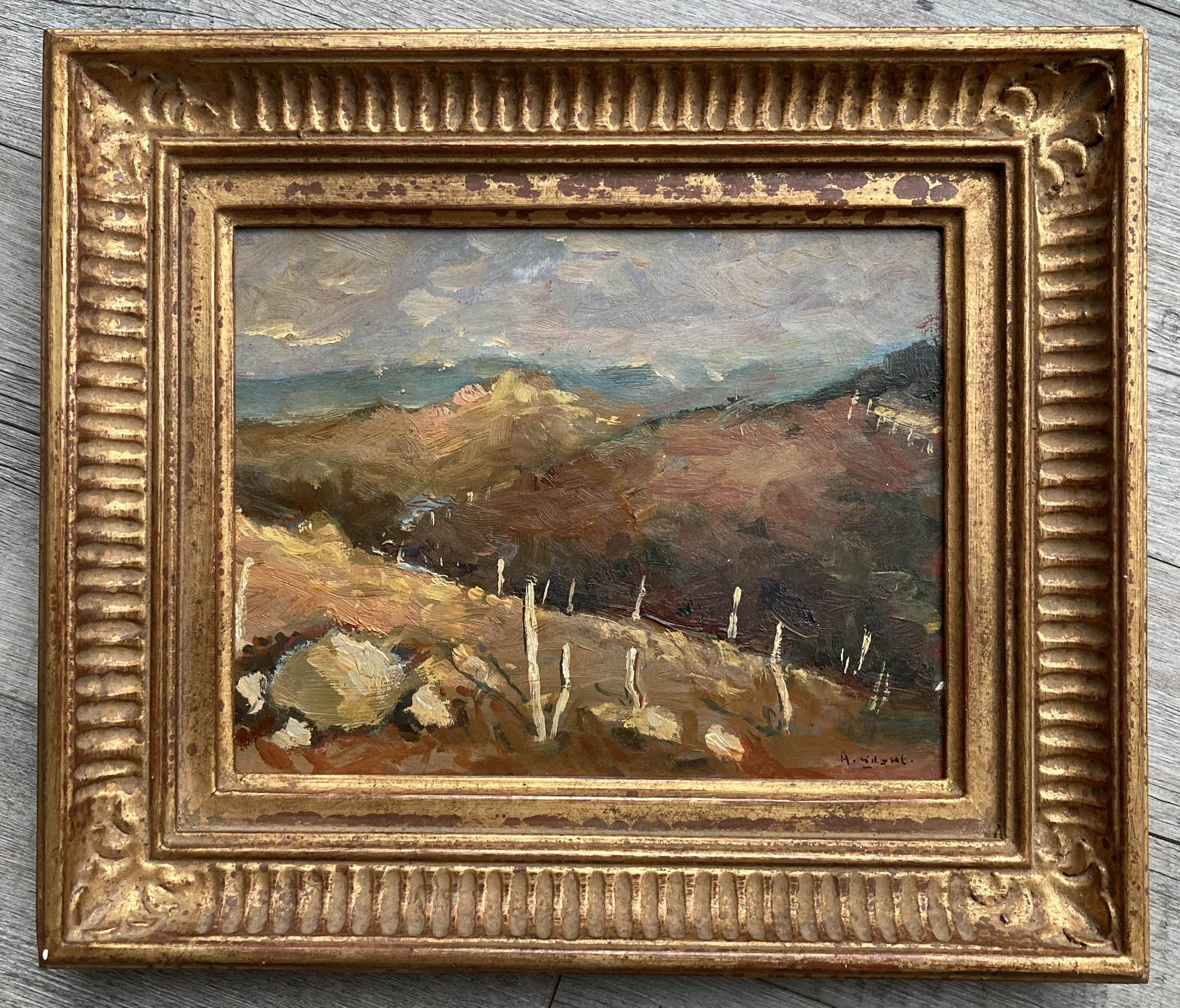 Tableau - Paysage - style post impressionnisme - bel encadrement
