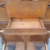 Old oak cloakroom or coat rack