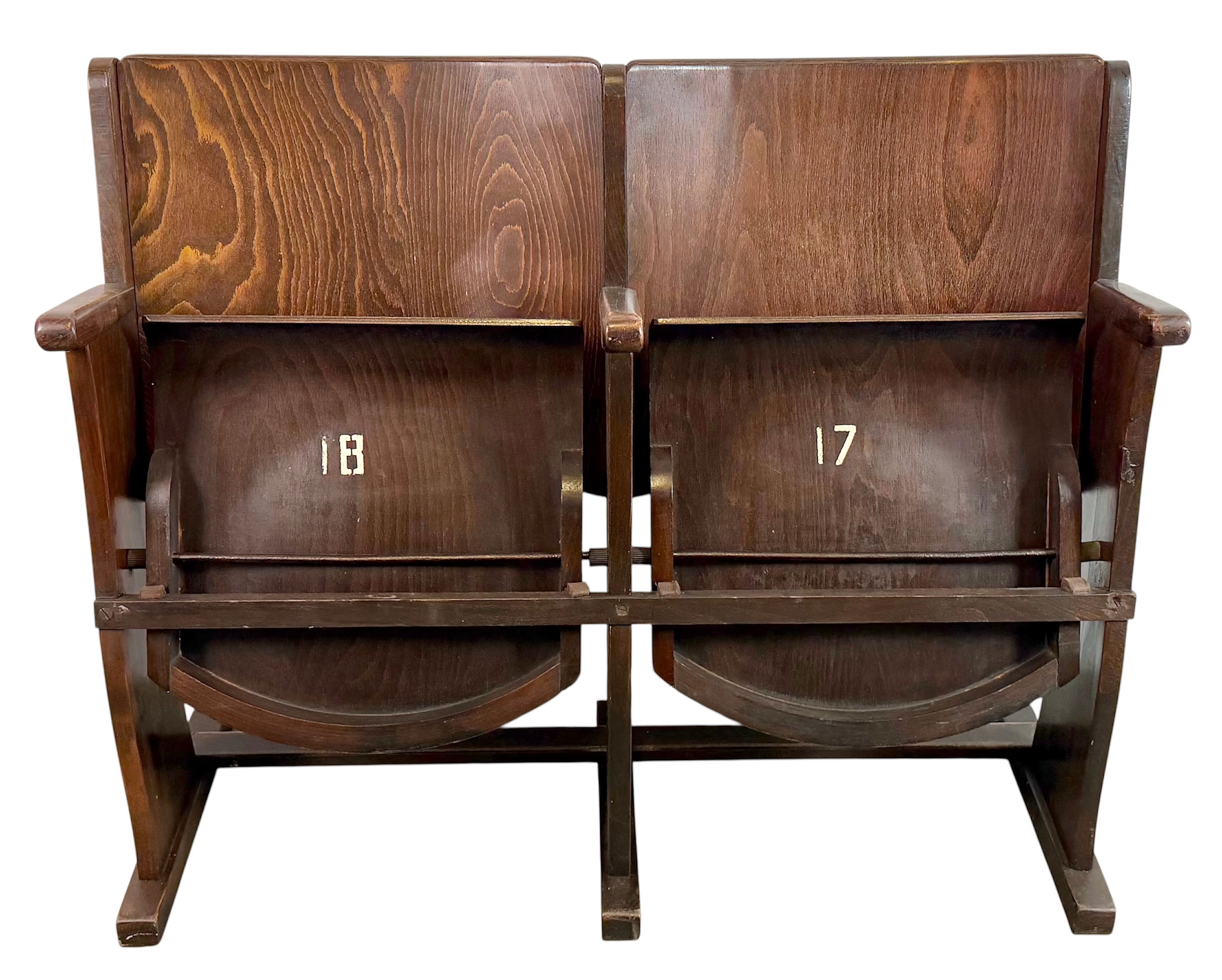 Vintage two-seat cinema bench from ton, 1960s