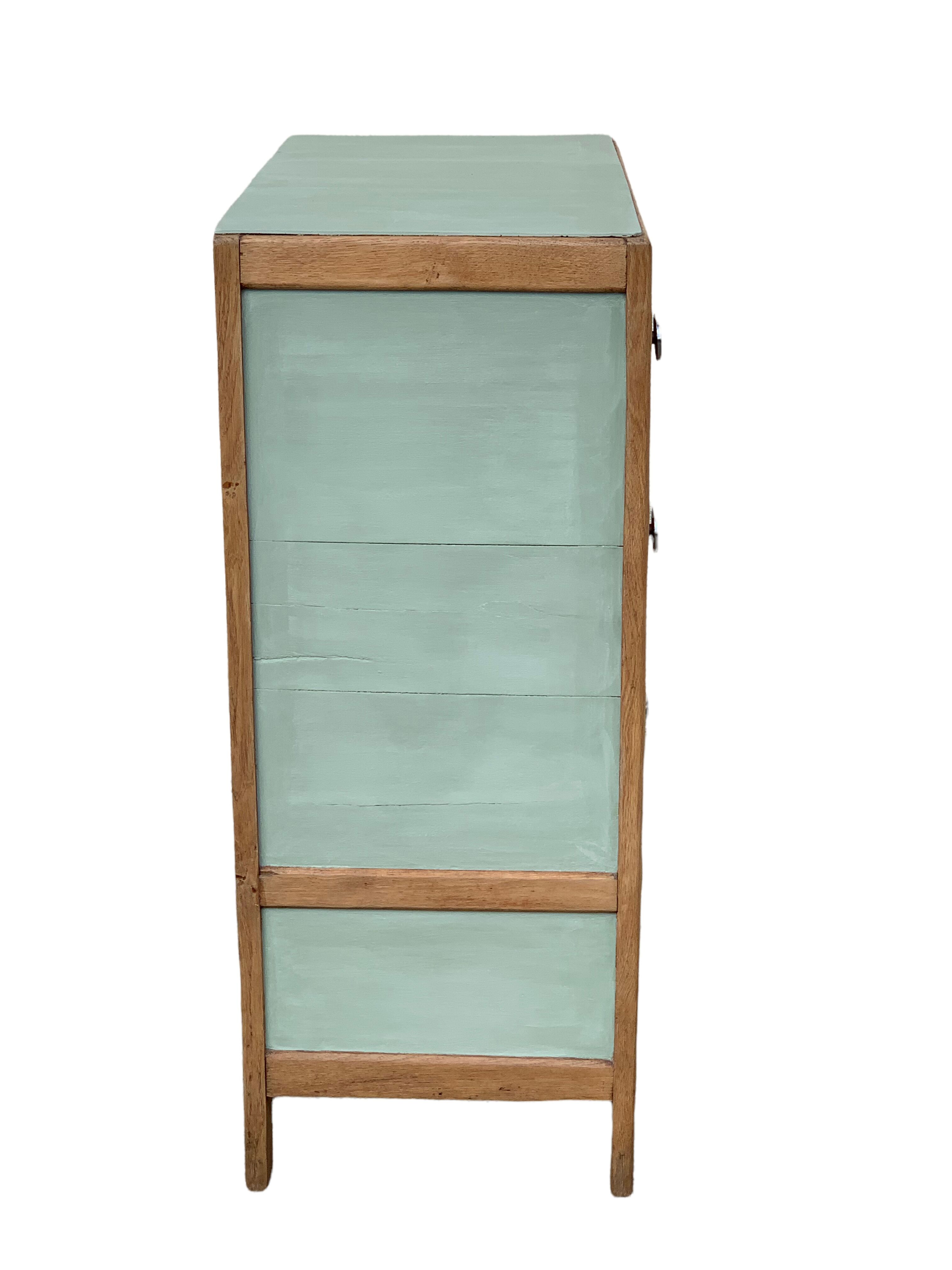 Art deco chest of drawers raw wood and khaki