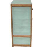 Art deco chest of drawers raw wood and khaki