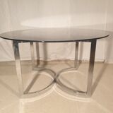 Glass and metal table
