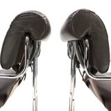Mariani Tucroma set of two leather dining chairs by Guido Faleschini, 1970