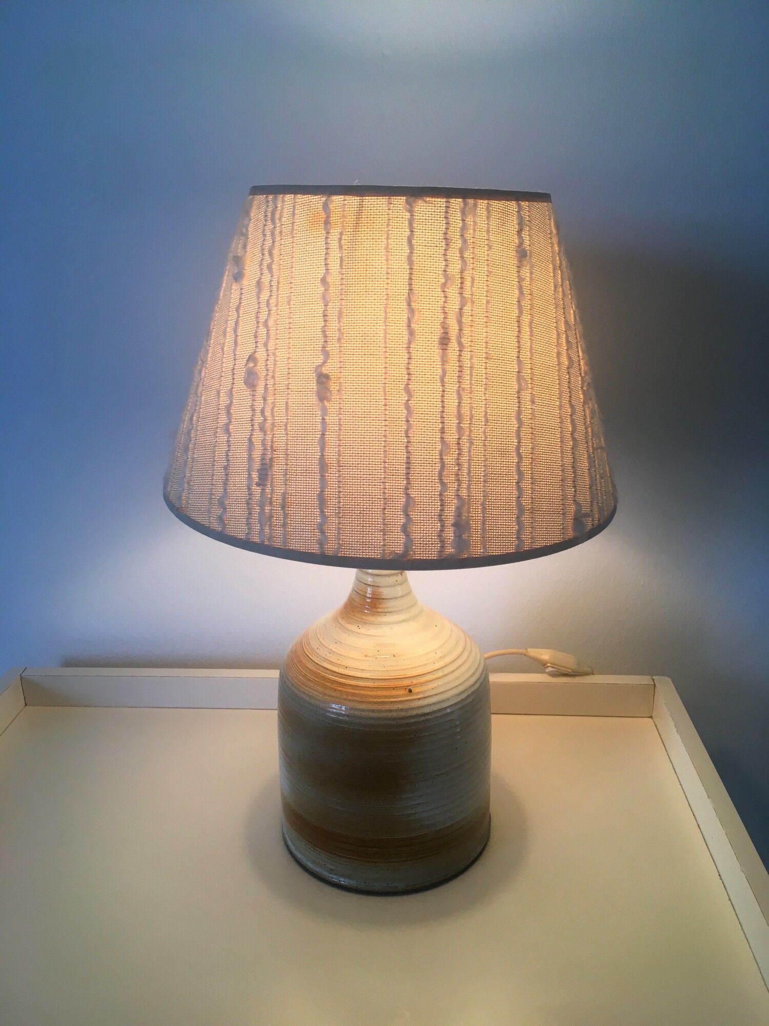 Lampe vintage en grès estampillée Grès du Marais années 70