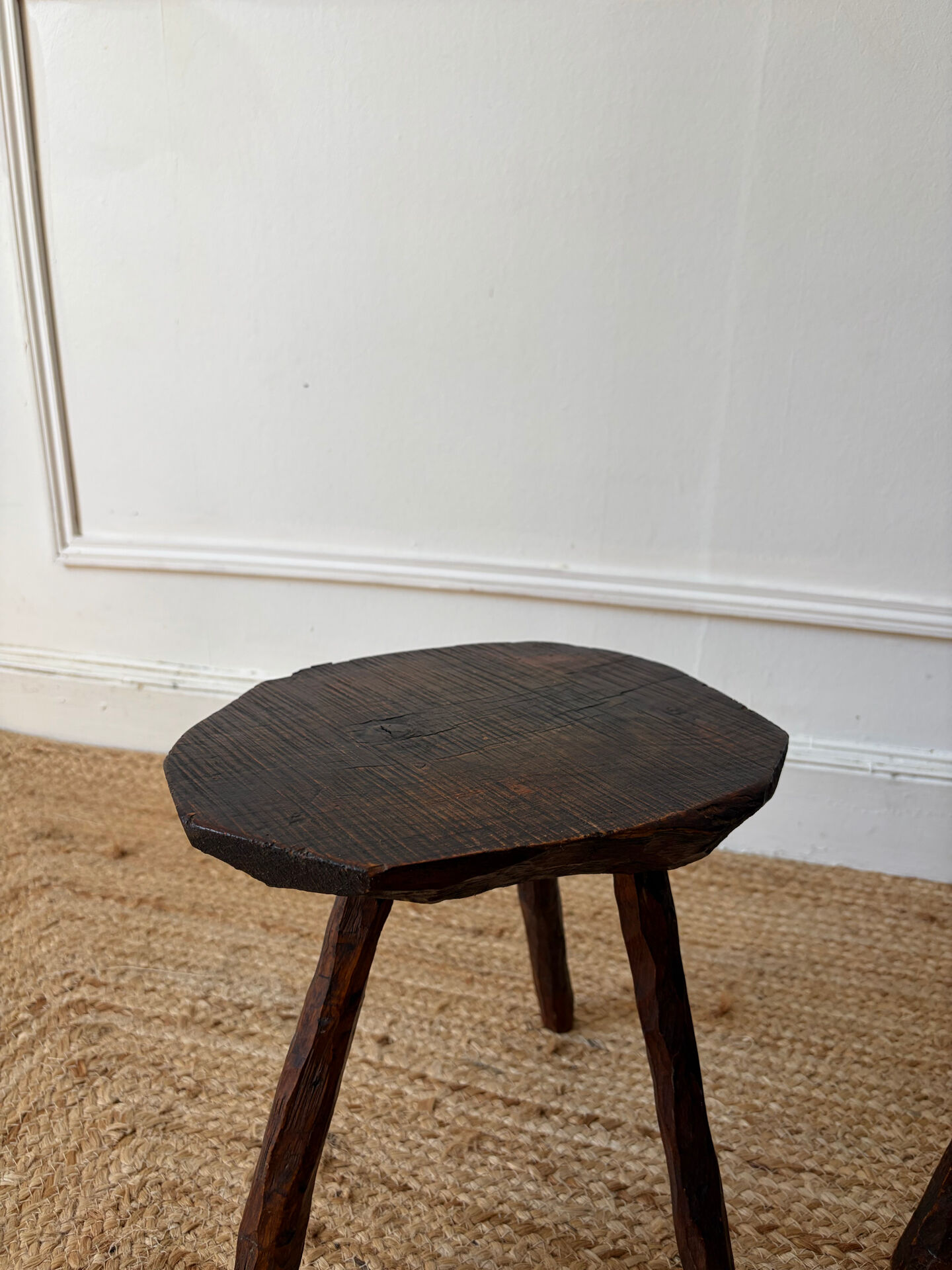 Paire de tabourets brutalistes 1950