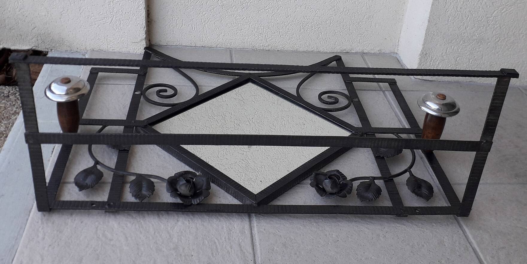 Wrought iron coat rack