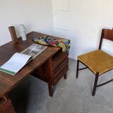 Bureau et sa chaise scandinave palissandre