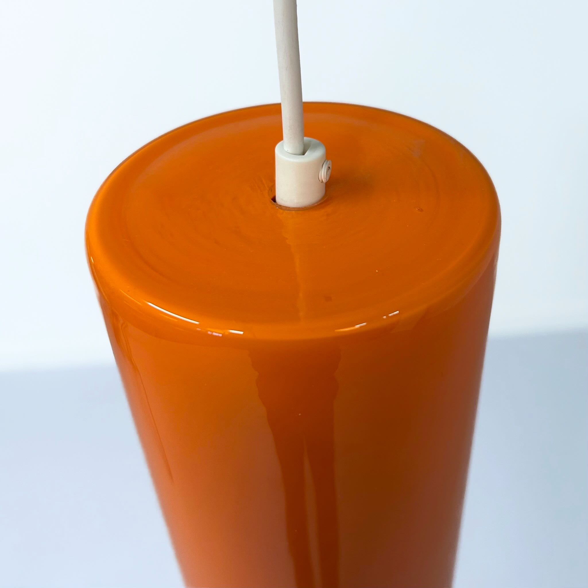 Suspension Murano Venini 486a par Paolo Venini pour Venini & C., 1962, orange