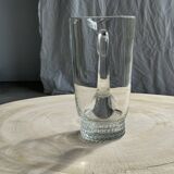 Carafe à anse en verre belle matière pied motifs billes de verre H21