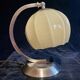 Art Deco bedside lamp, opaline/nickel brass, 1930s.