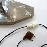 Office Art Deco lamp, chrome metal, & base marble, 1930 s
