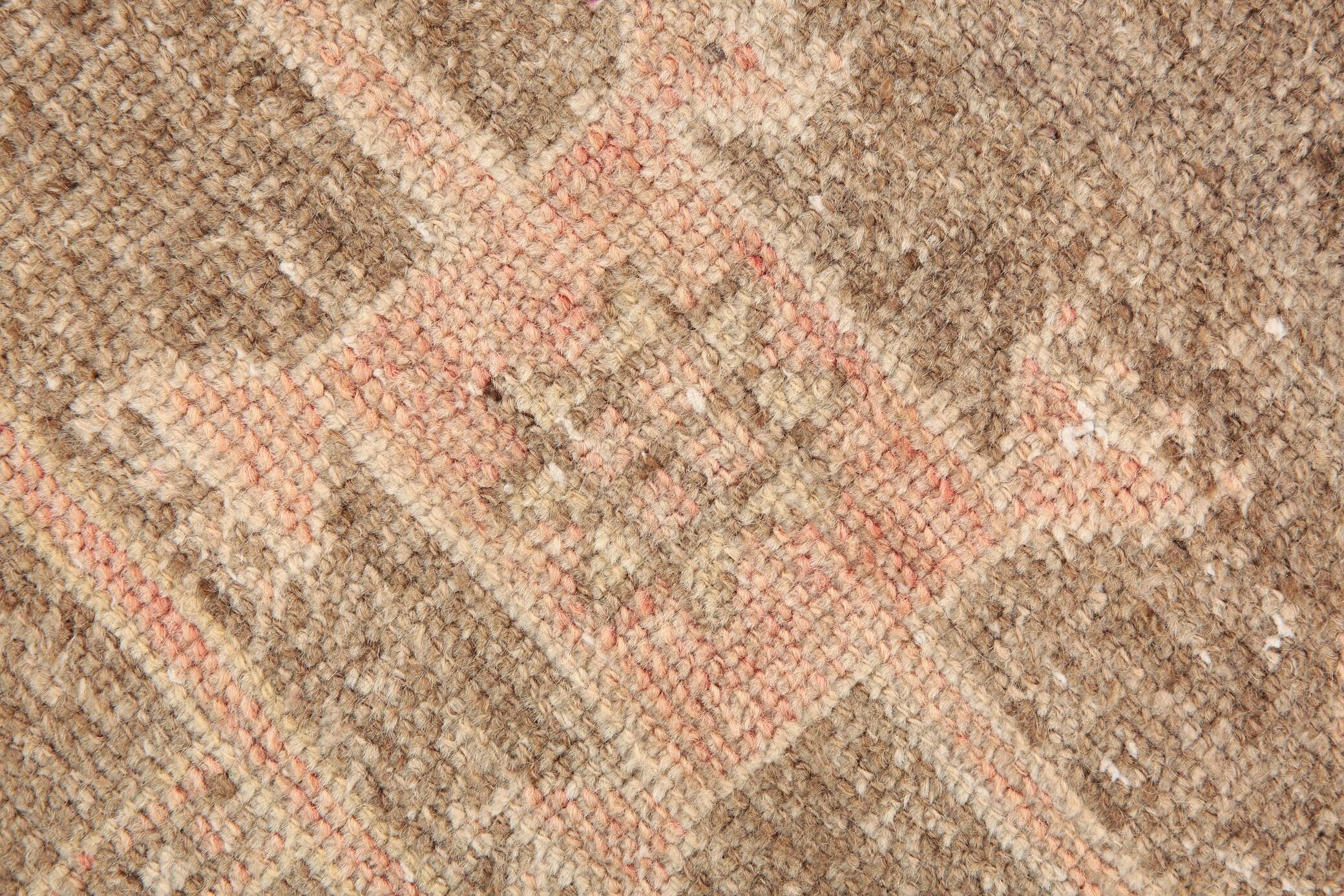 3x9 Vintage Pale Red & Brown Aesthetic Turkish Runner Rug, 91x291Cm