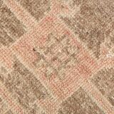3x9 Vintage Pale Red & Brown Aesthetic Turkish Runner Rug, 91x291Cm