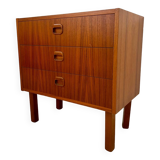 Small chest of drawers or bedside table in teak, Scandinavian design from the 70s vintage